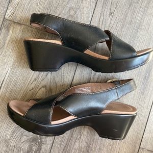 Dansko Black Leather Sandals EU 38